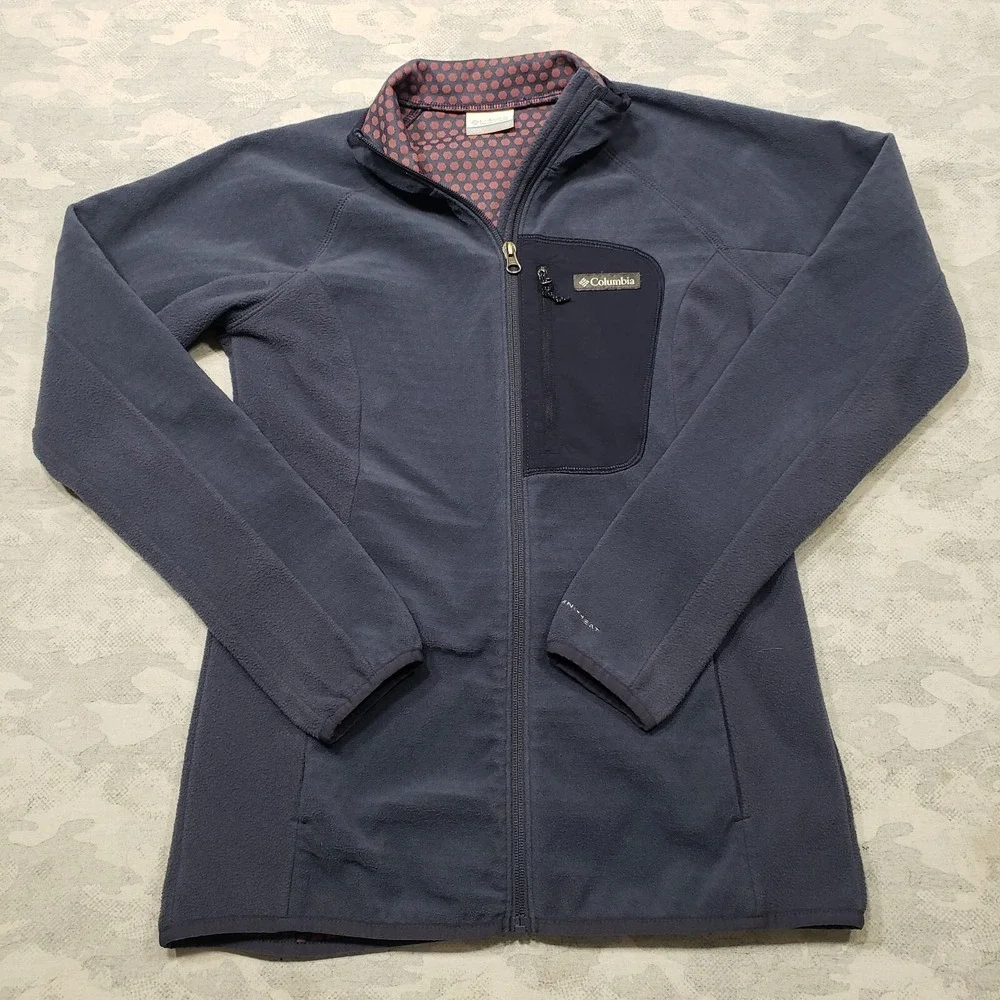 Columbia Fleece Jacket Womens Medium Blue Zip Up Schaket Outdoors‎ Hiking